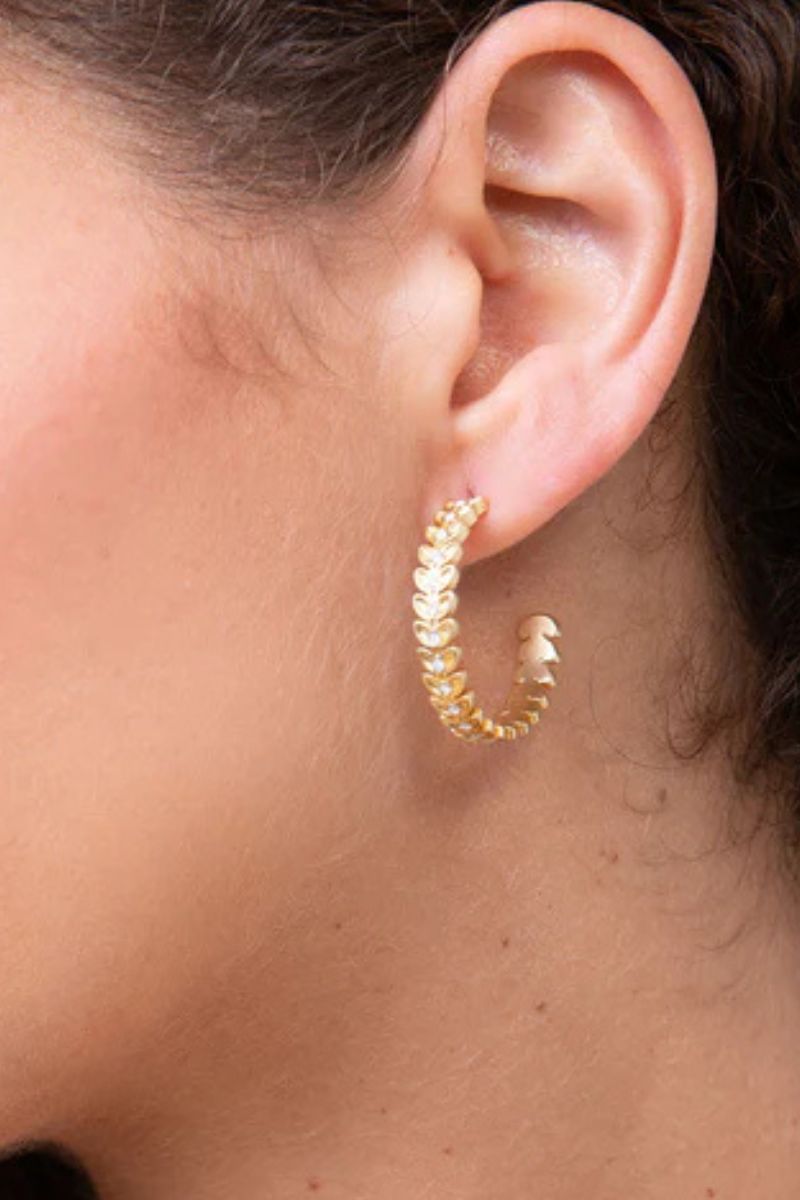 Spartina Parkwood Hoop Earrings 30mm White Opal