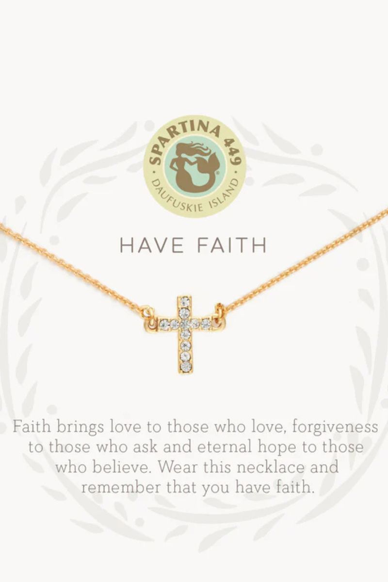 Spartina Sea La Vie Have Faith Cross Necklace Gold
