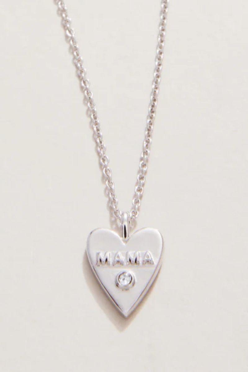 Spartina Sea La Vie Mama Heart Necklace Silver