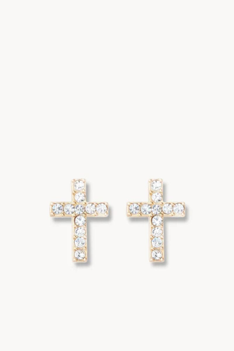 Spartina Sea La Vie Stud Earrings Have Faith Cross Gold