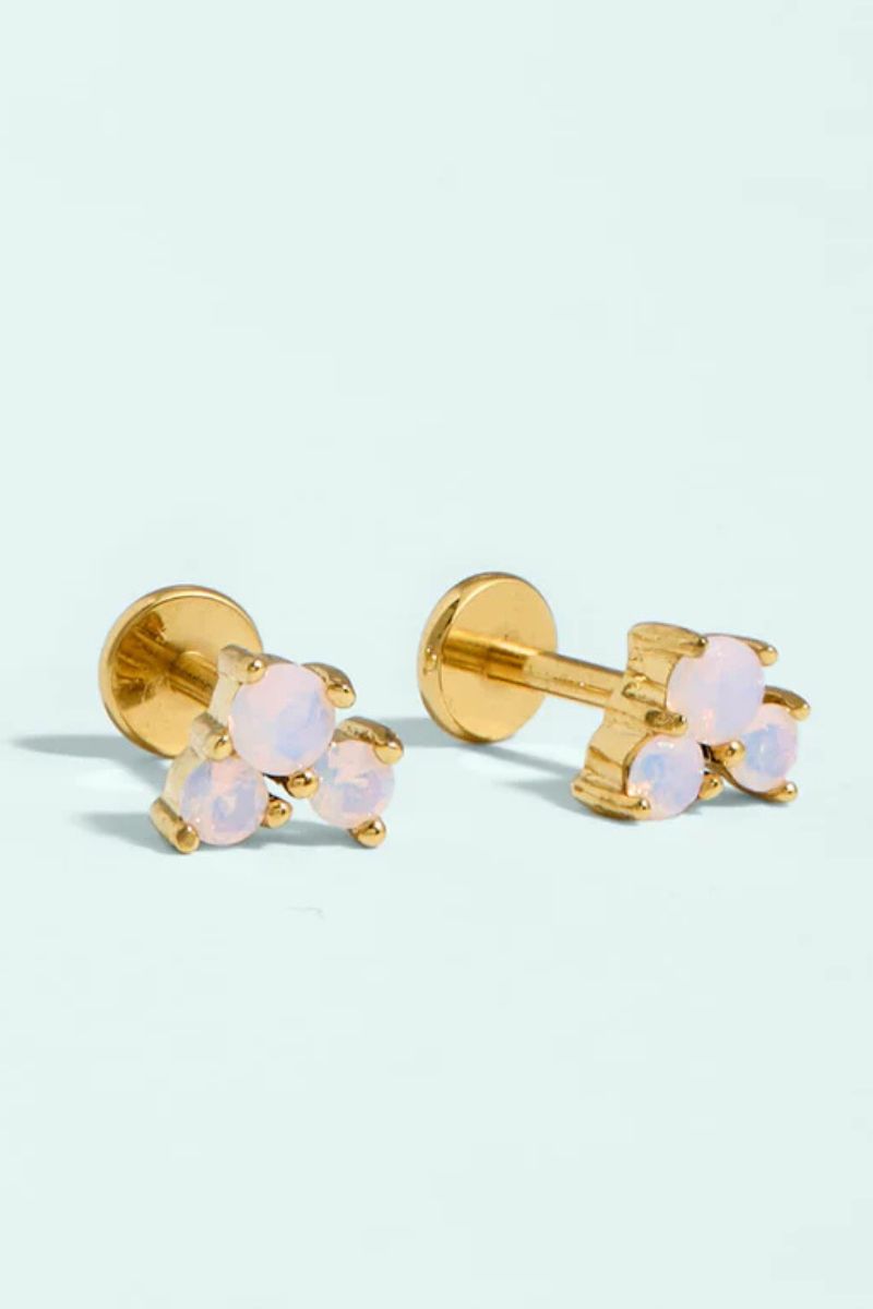 Spartina Splash Collection Bubbles Flat Back Stud Earrings Rose Opal