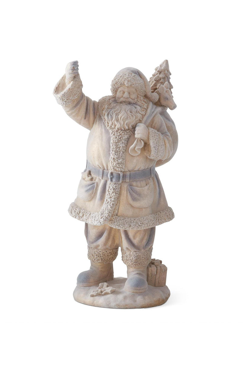 Speckled Flocked Santa 17" Gold