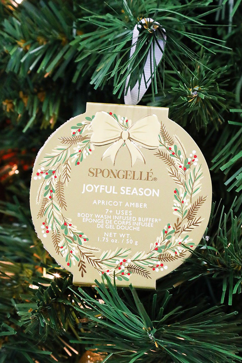 Spongelle Joyful Season Apricot Amber Holiday Wreath Body Buffer