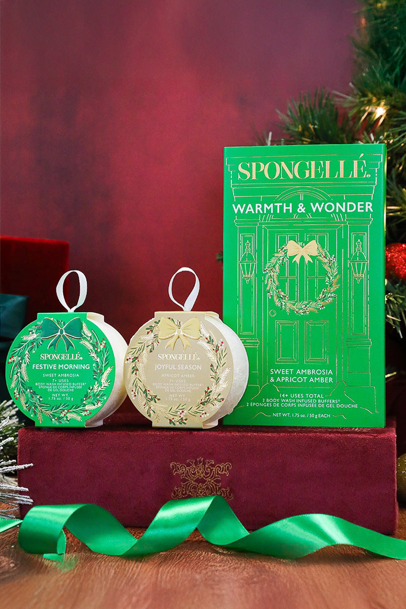 Spongelle Warmth & Wonder Holiday Wreath Body Buffer Gift Set