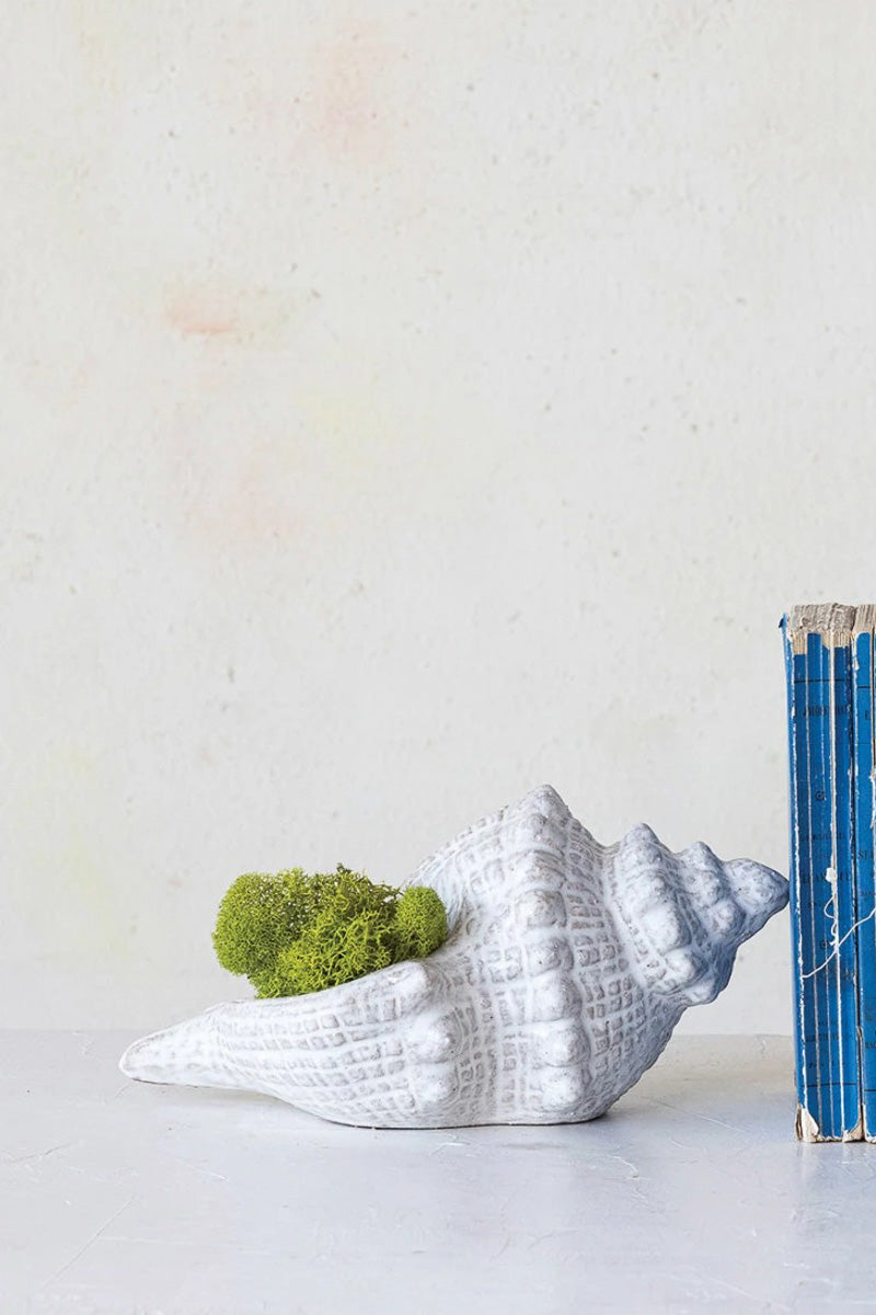 STONEWARE CONCH SHELL WHITE