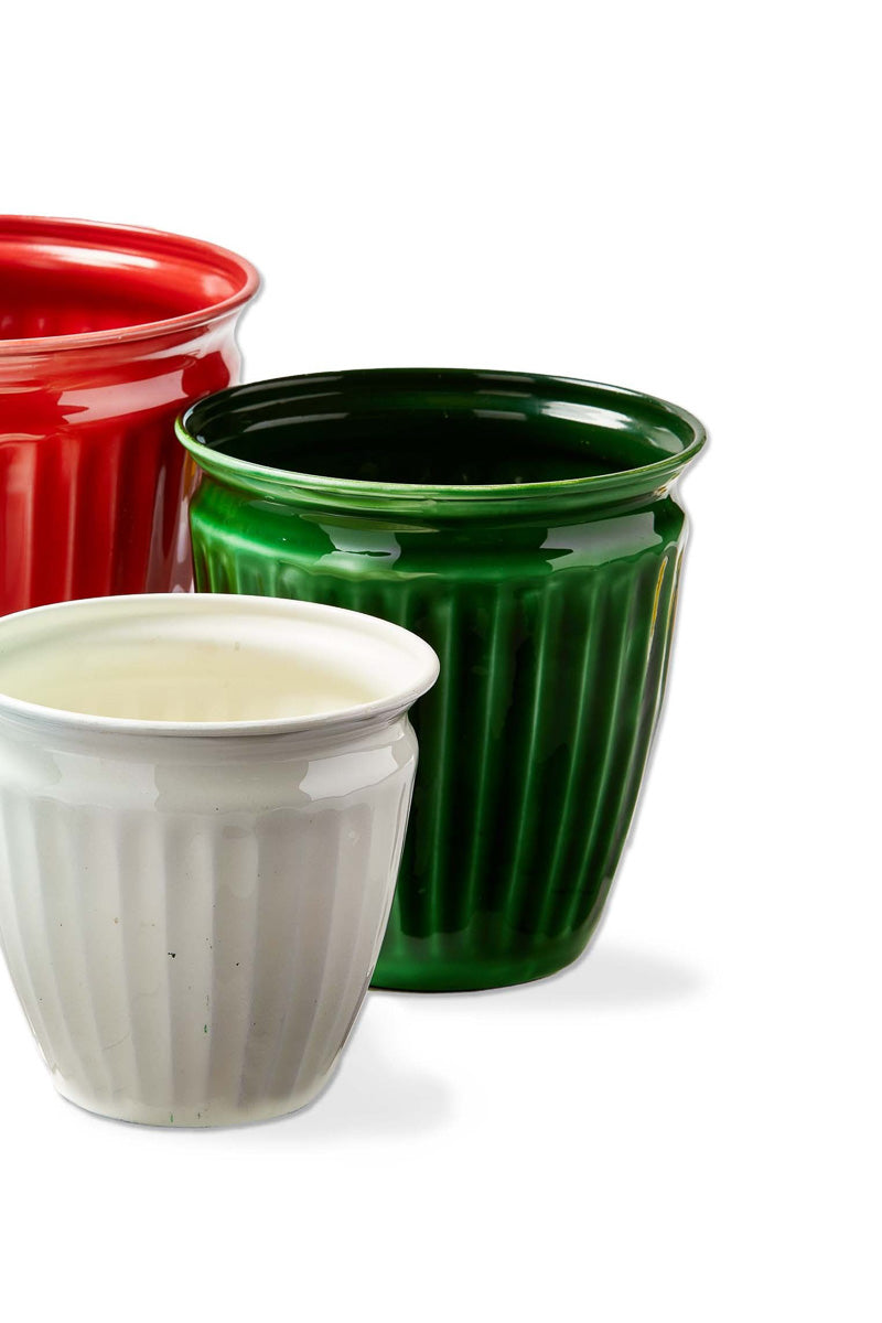 Merry Enamel Planter Medium Green