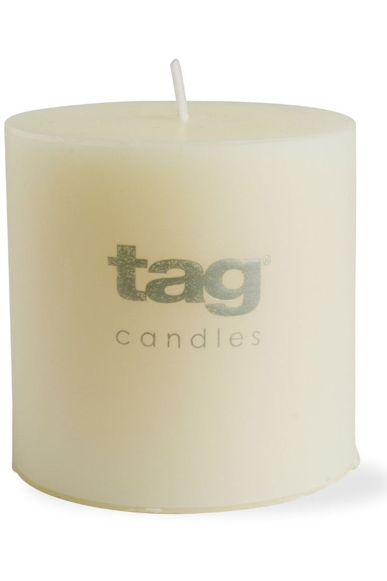 Tag Chapel Pillar Candle 3" x 3" Ivory