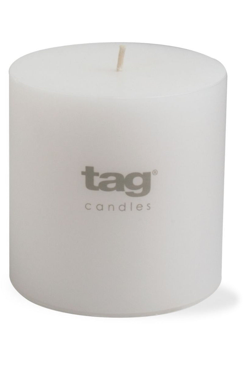 Tag Chapel Pillar Candle 4" x 4" White