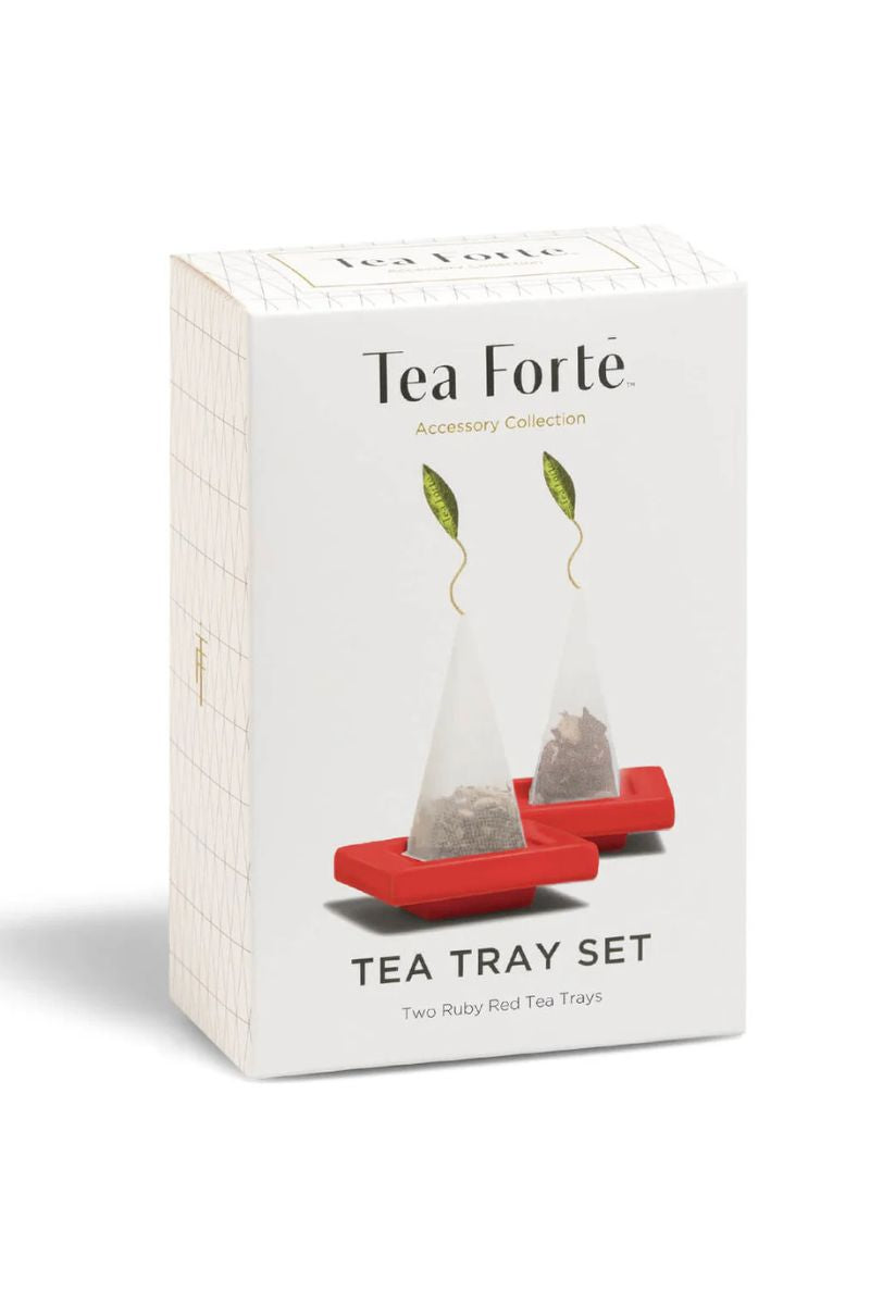 Tea Forte Tea Trays Ruby Red Set of Two