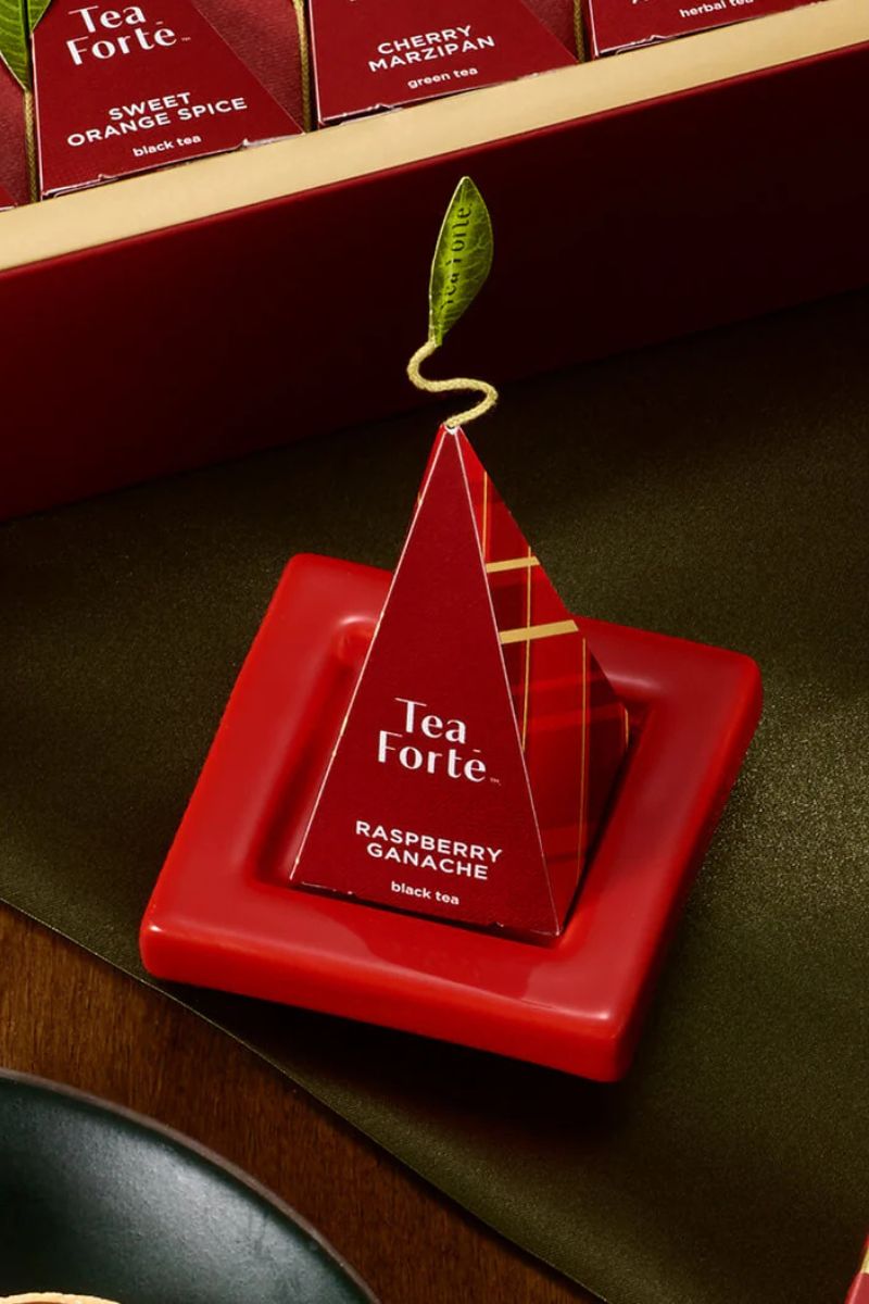 Tea Forte Tea Trays Ruby Red Set of Two