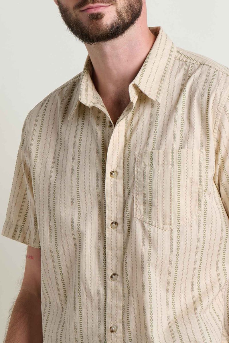 Toad & Co. Fletch Shirt M Salt Vertical Print