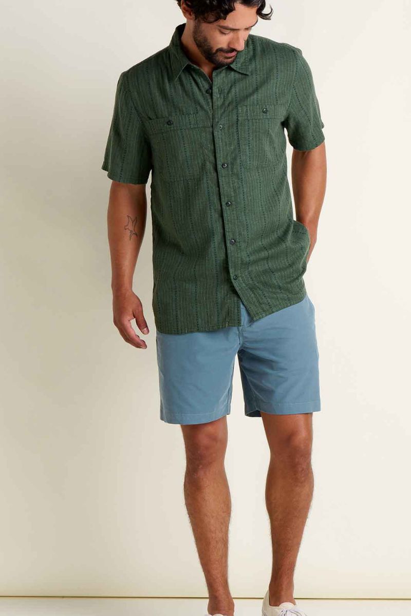 Toad & Co. Mens Taj Hemp Shirt L Cilantro Dobby