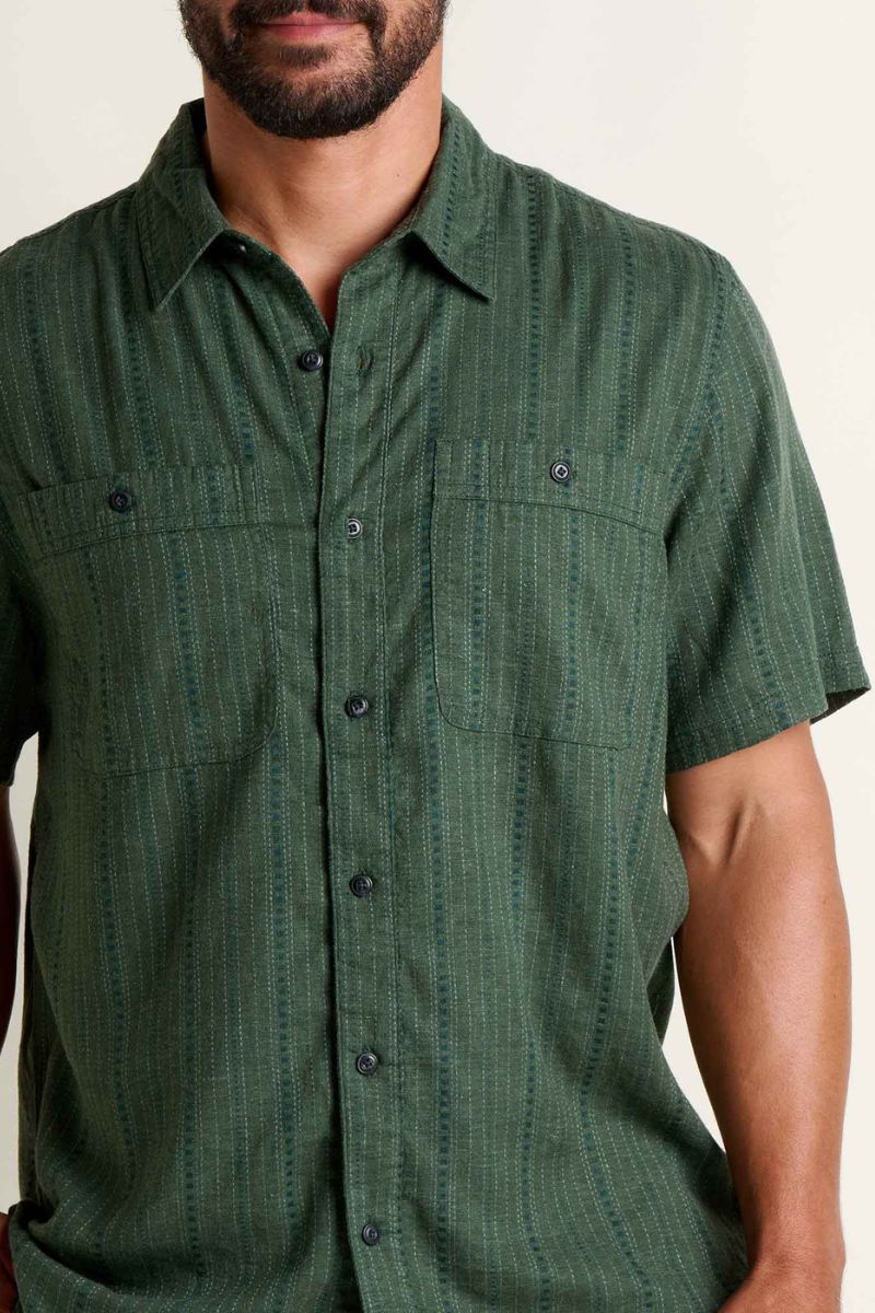 Toad & Co. Mens Taj Hemp Shirt XL Cilantro Dobby