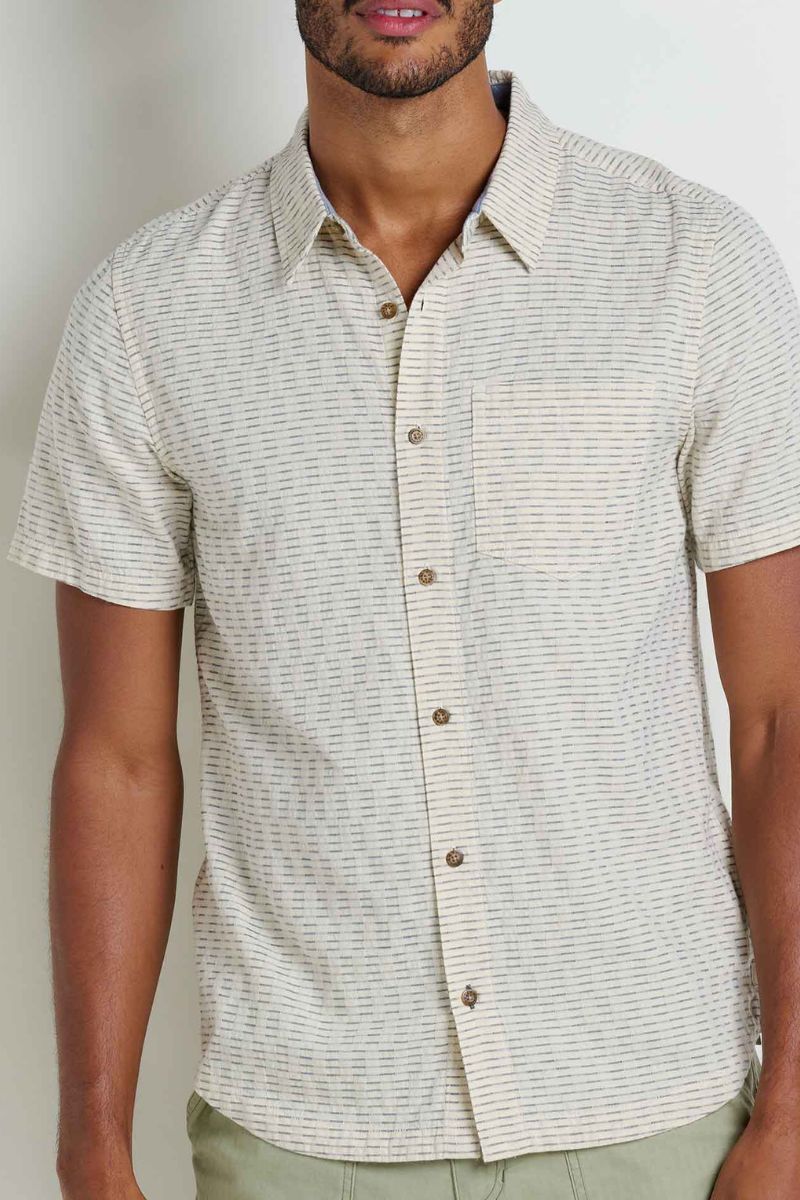 Toad & Co Men's Harris Short Sleeve Shirt Extra Large Salt