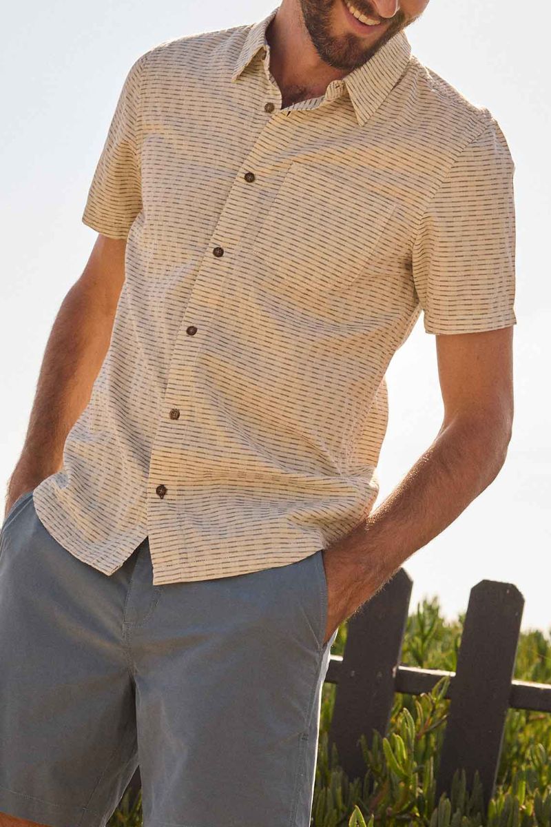Toad & Co Men's Harris Short Sleeve Shirt Large Salt