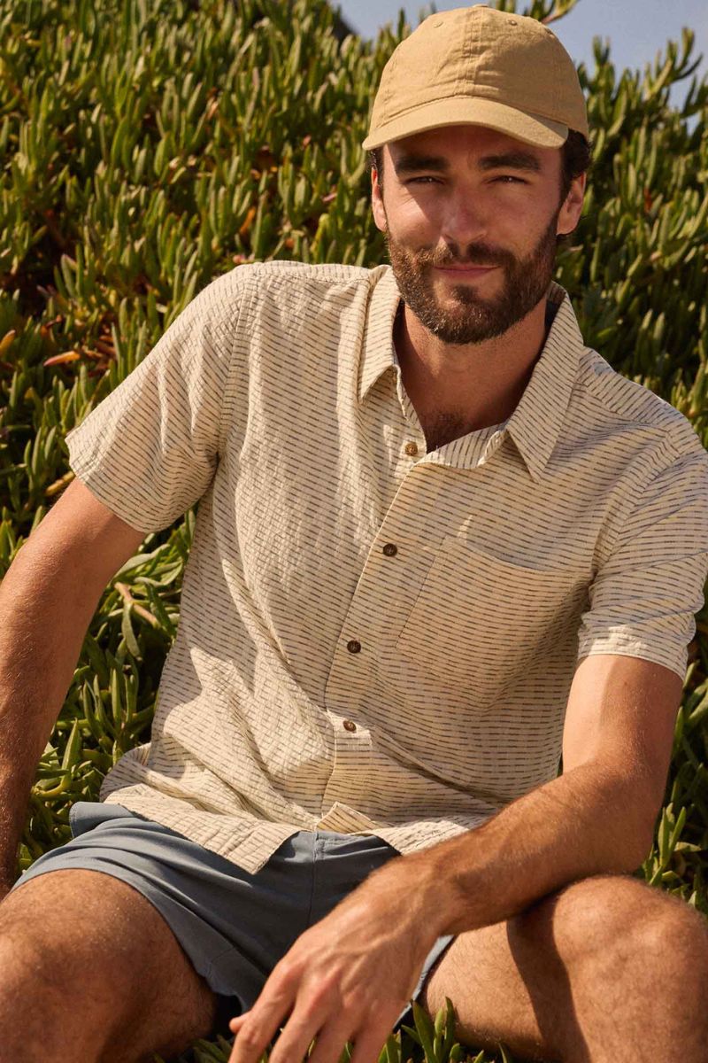 Toad & Co Men's Harris Short Sleeve Shirt Extra Large Salt