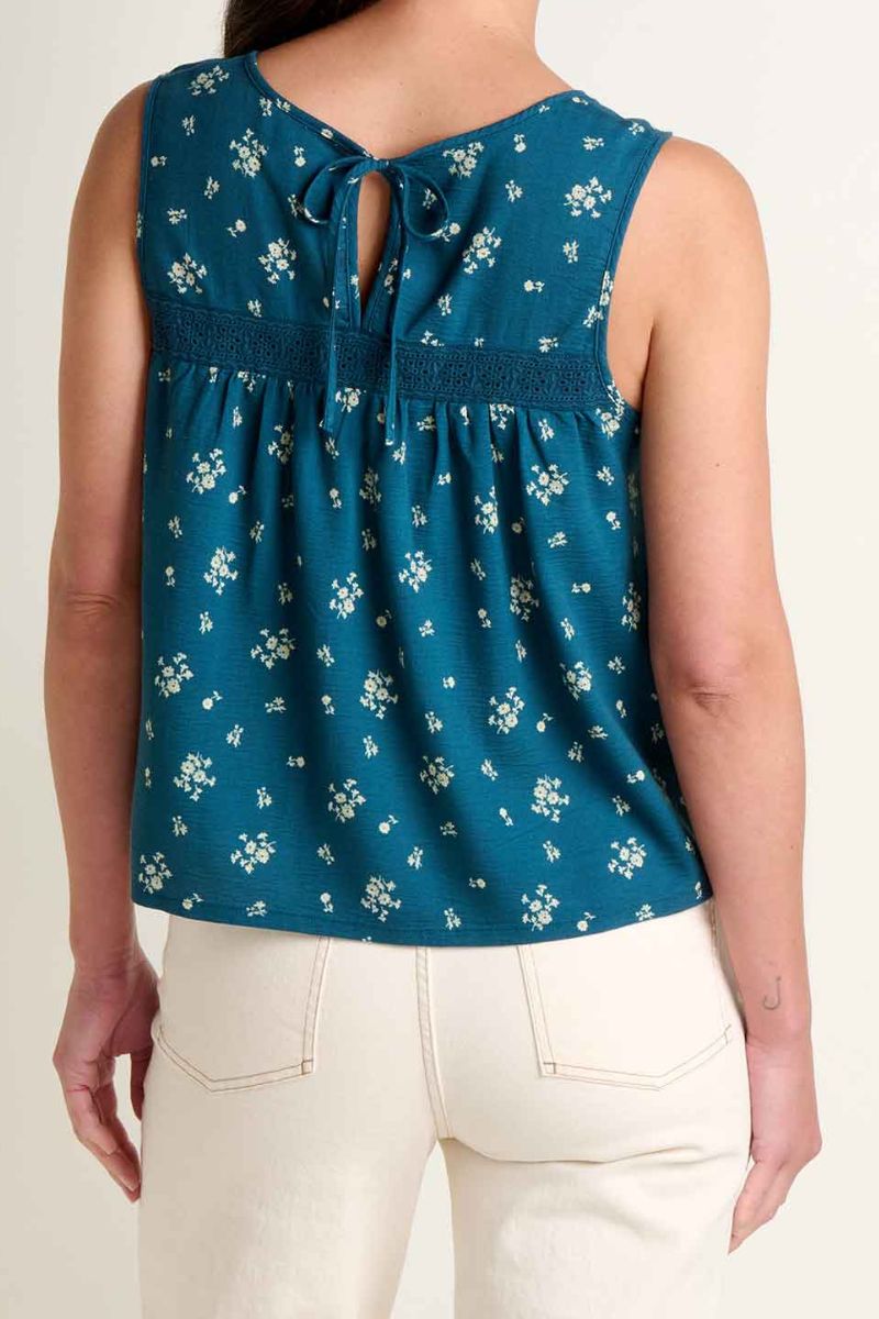 Toad & Co. Women's Manzana Pin Tuck Tank XS Midnight Print