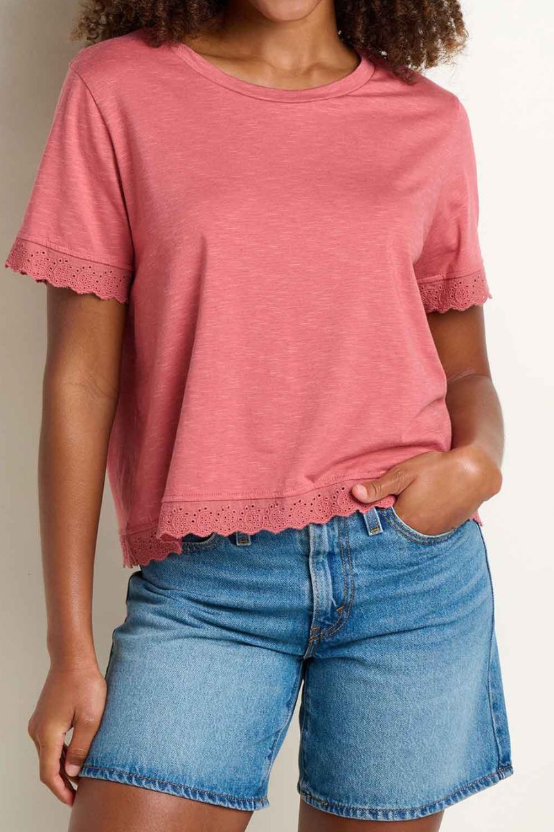 Toad & Co. Women's Clara Tee XS Dusty Cedar