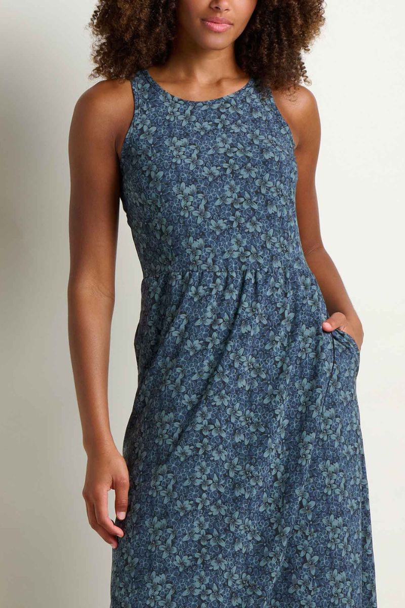 Toad & Co. Women's Sunkissed Maxi Dress L Ink Print