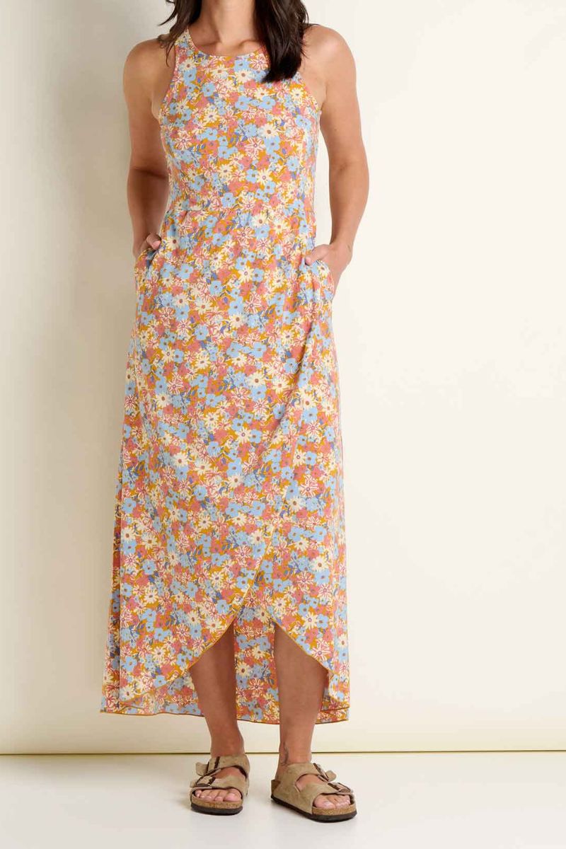 Toad & Co. Women's Sunkissed Maxi Dress L Sunset Print