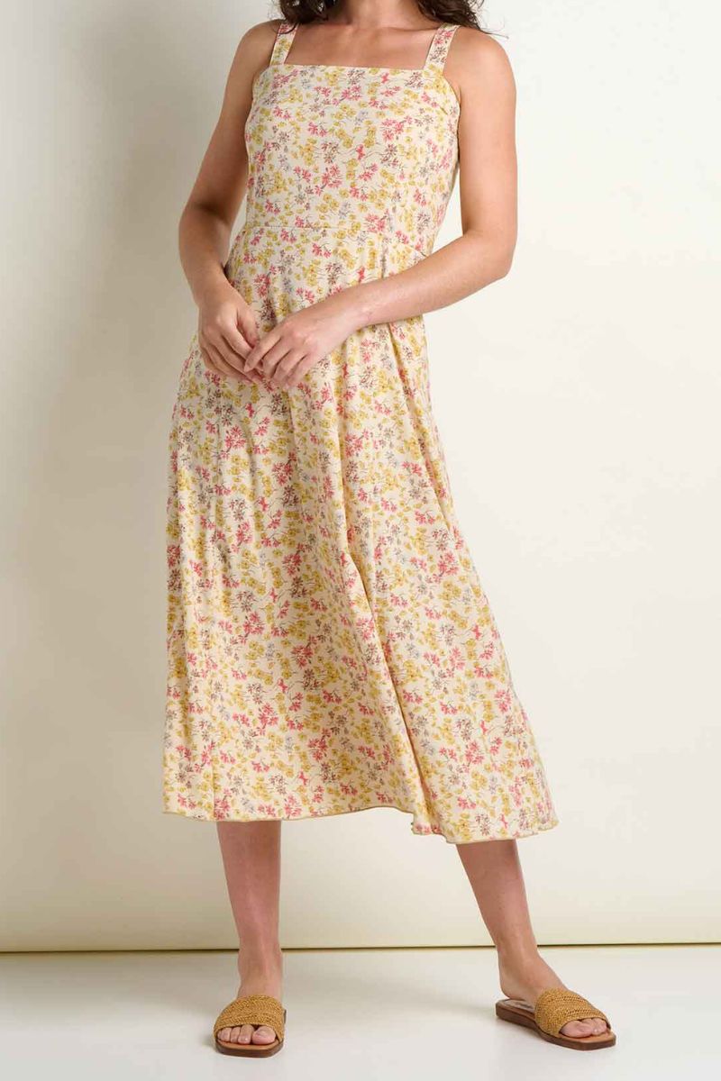 Toad & Co. Women's Sunkissed Tank Midi Dress XL Barley Print