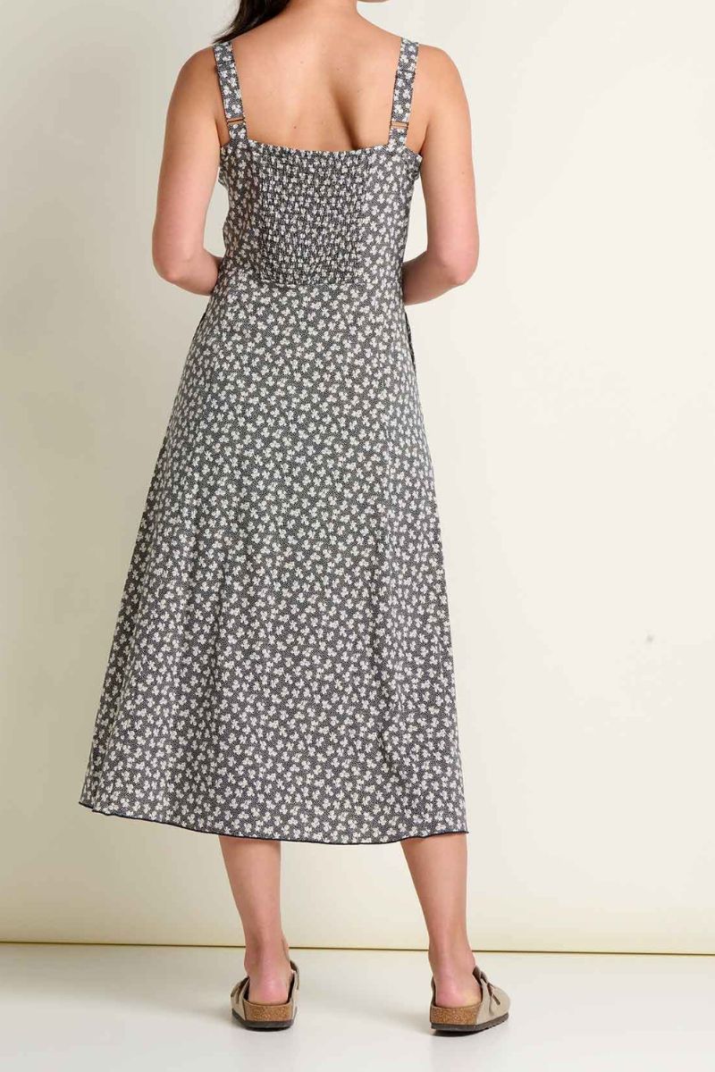 Toad & Co. Women's Sunkissed Tank Midi Dress XL Black and Salt Print