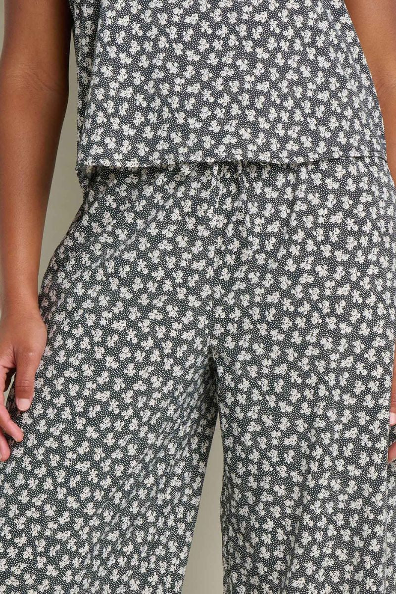 Toad & Co. Women's Sunkissed Wide Leg Crop Pant M Black and Salt Print