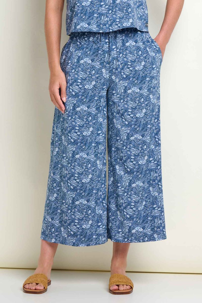 Toad & Co. Women's Sunkissed Wide Leg Crop Pant S Canal Print