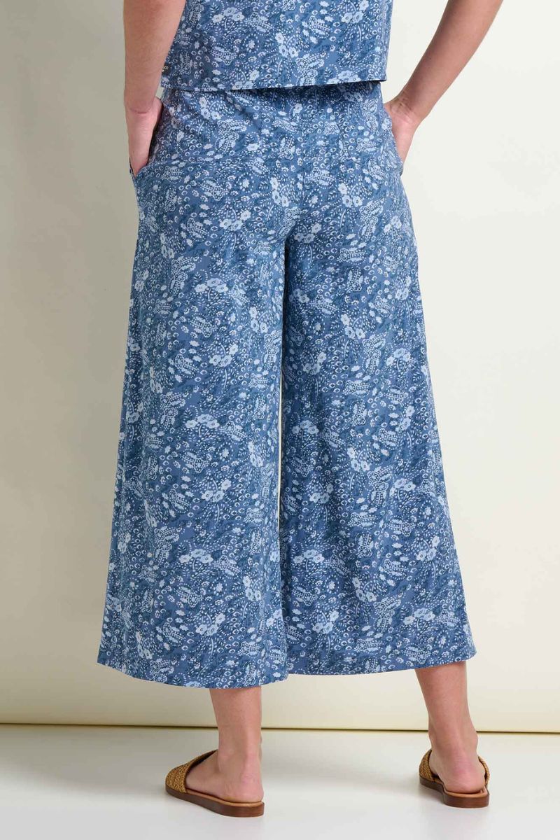 Toad & Co. Women's Sunkissed Wide Leg Crop Pant L Canal Print