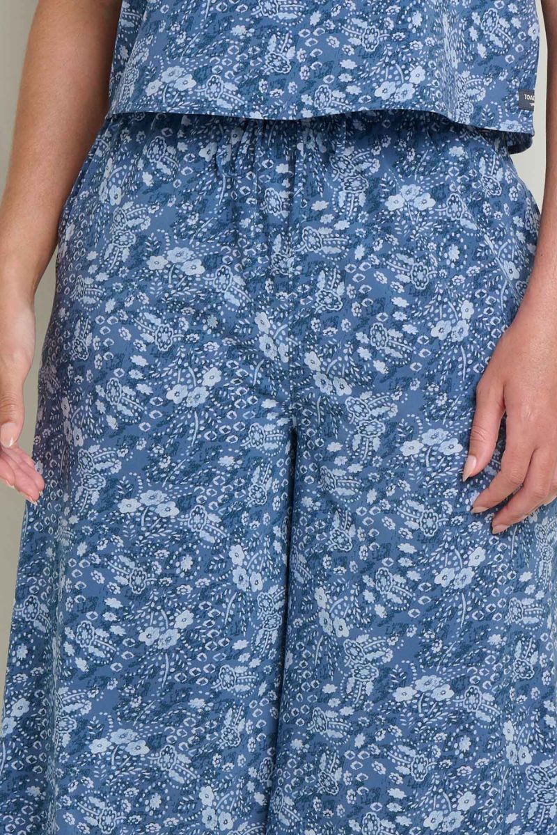 Toad & Co. Women's Sunkissed Wide Leg Crop Pant S Canal Print
