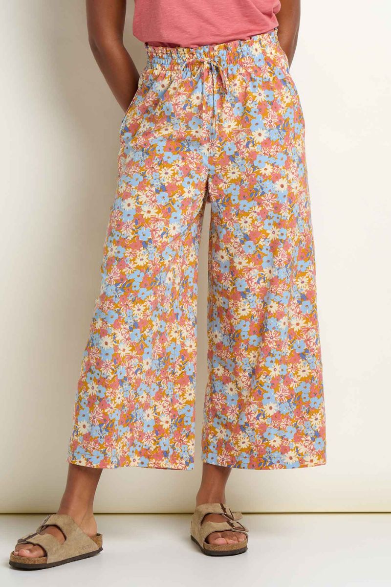 Toad & Co. Women's Sunkissed Wide Leg Crop Pant S Sunset Print