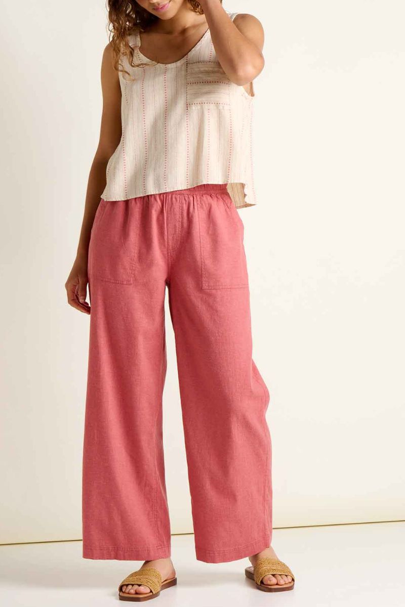 Toad & Co. Women's Taj Hemp Button Back Tank L London Fog Dobby