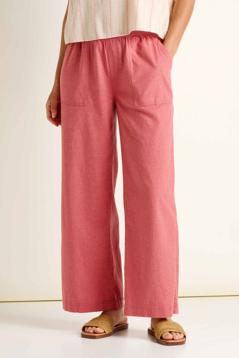 Toad & Co. Womens Taj Hemp Wide Leg Pant L Dusty Cedar