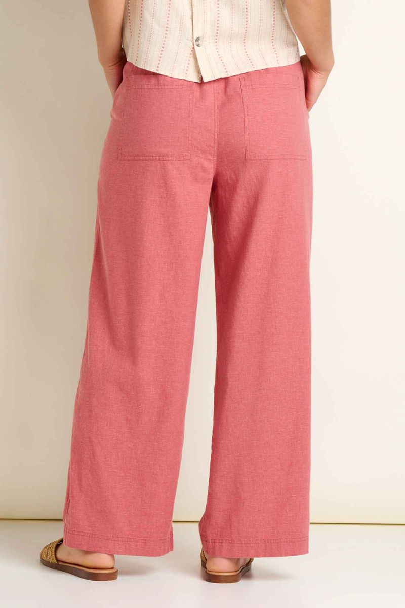 Toad & Co. Womens Taj Hemp Wide Leg Pant L Dusty Cedar