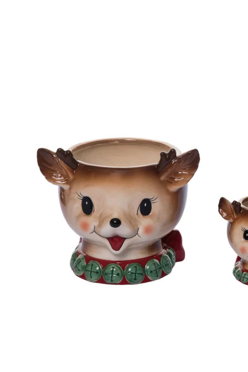 Vintage Reindeer Snack Bowl Large