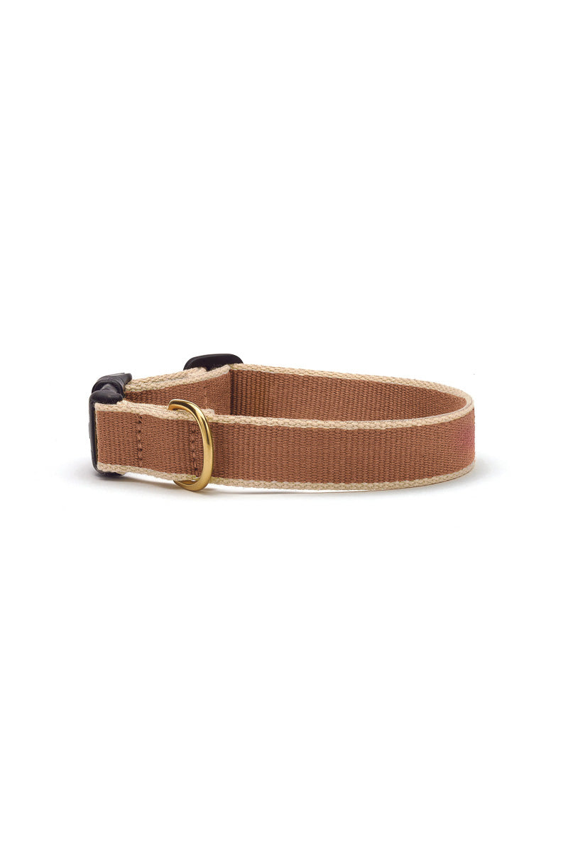 Up Country Bamboo Dog Collar Large Wide Camel & Cream