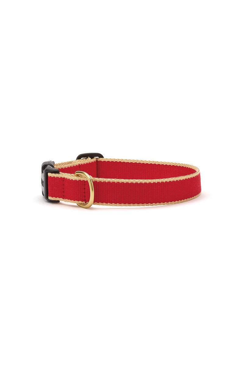 Up Country Bamboo Dog Collar Small Narrow Red & Tan