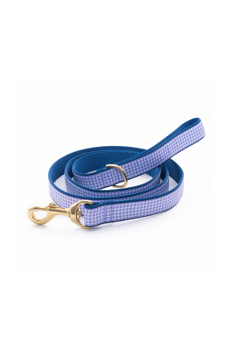 Up Country Purple Gingham Dog Lead 5' Wide