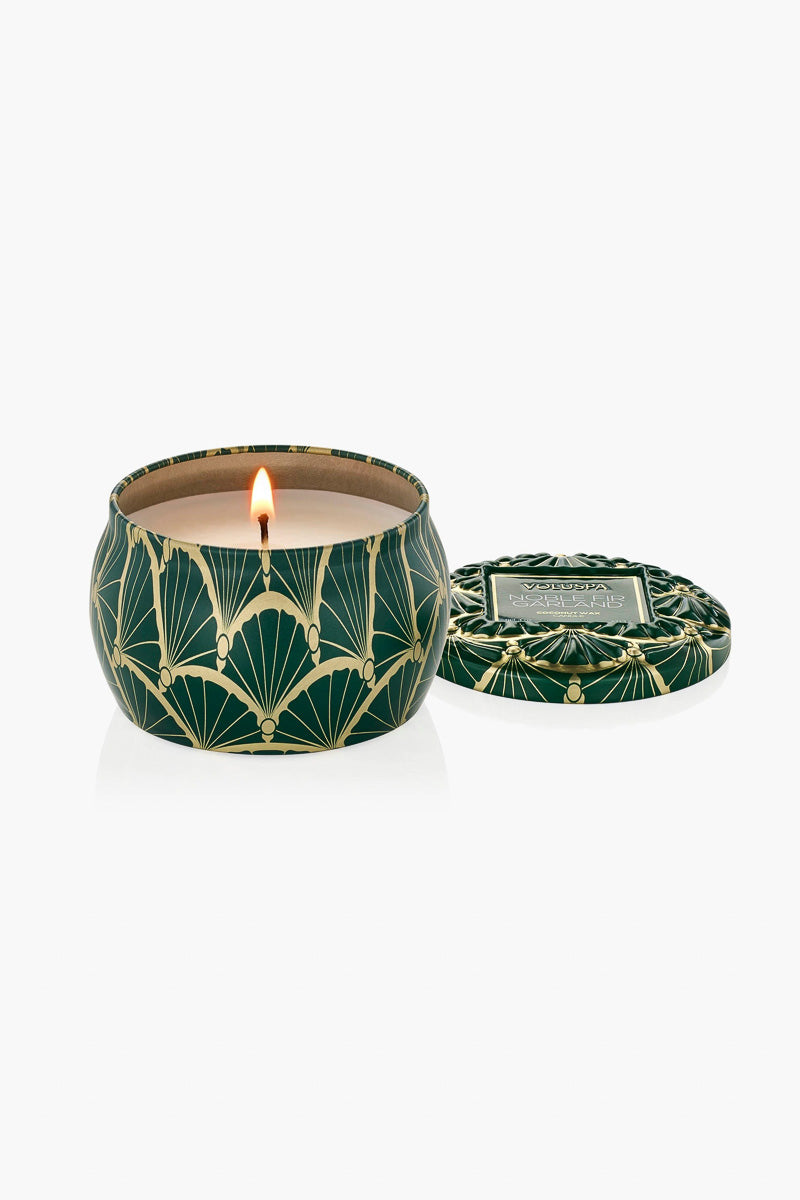 Voluspa Noble Fir Garland Mini Tin Candle