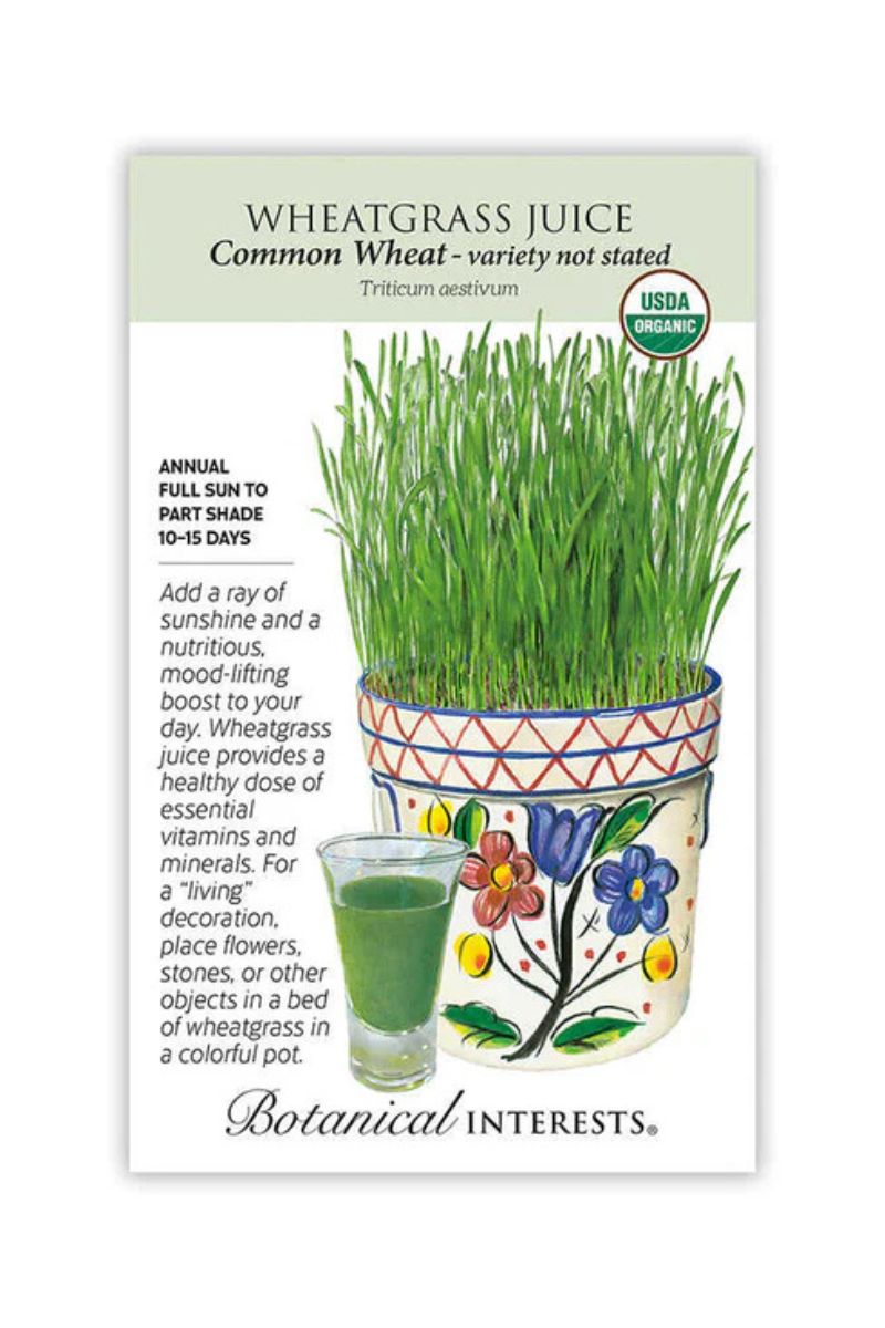 Botanical Interests Wheatgrass Juice Organic Seeds