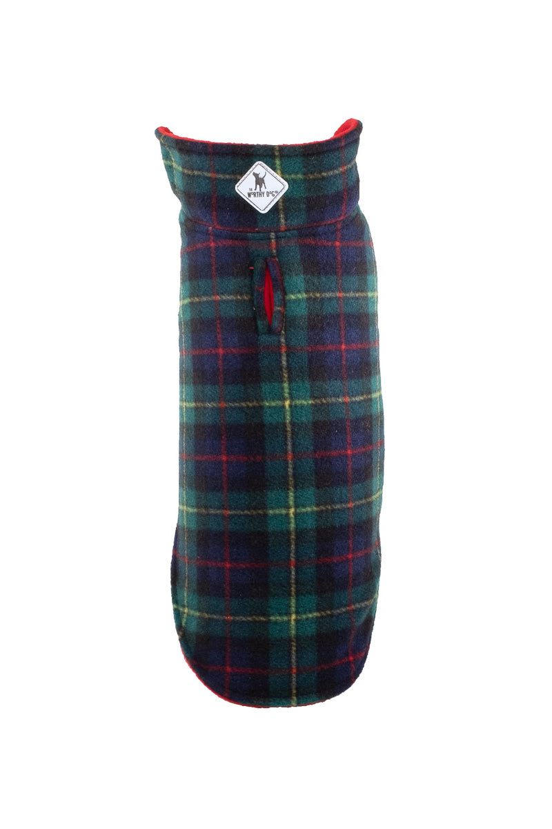 Worthy Dog Fargo Fleece Reversible Jacket Size 8 MacLeod Plaid