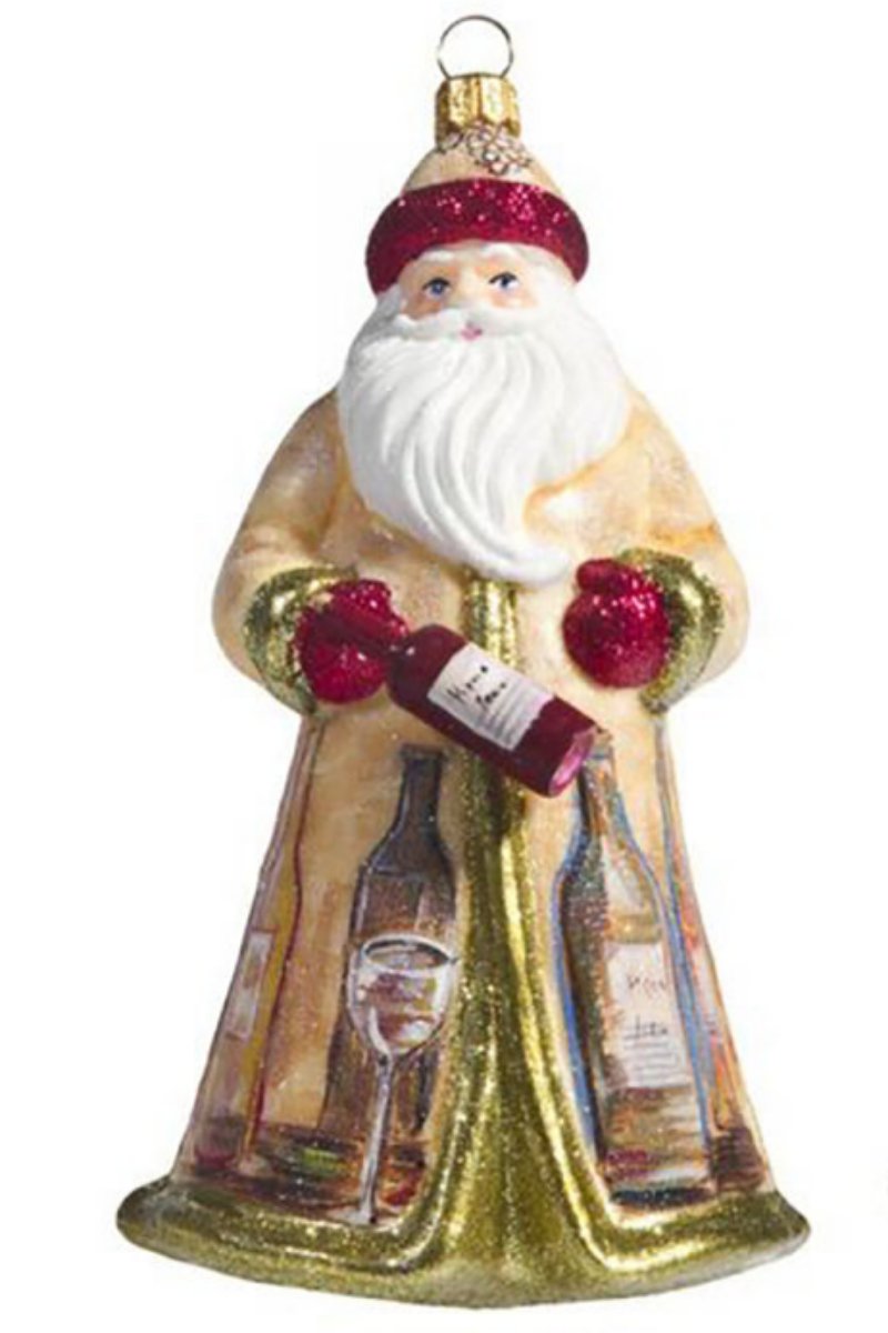 Joy to the World Glitterazzi Vineyard Santa Ornament